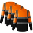 thumbnail image 2 of 3 pcs Work Shirts for Unisex Long Sleeve Loose Tshirt Top Hi Vis T Shirt Durable Breathable Construction Shirt High Visibility Reflective Safety Shirts for Women Men, 2 of 7