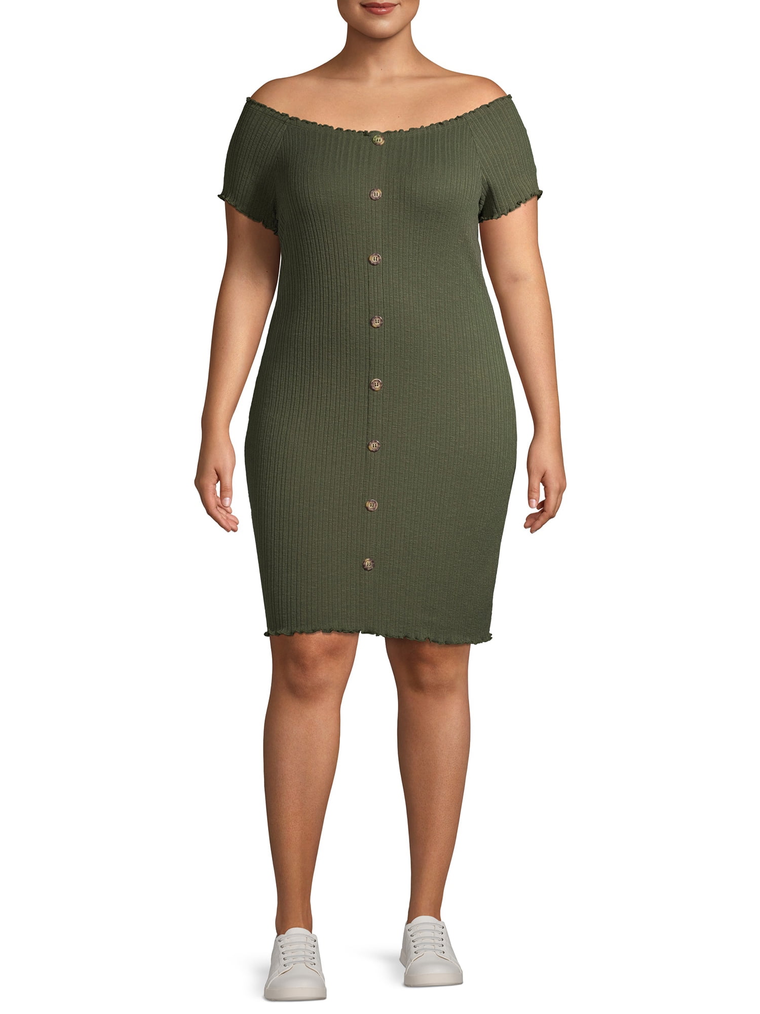 Ribbed dress plus size Clearance