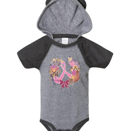 

Inktastic Breast Cancer Awareness Wreath Pink Ribbon Gift Baby Girl Bodysuit