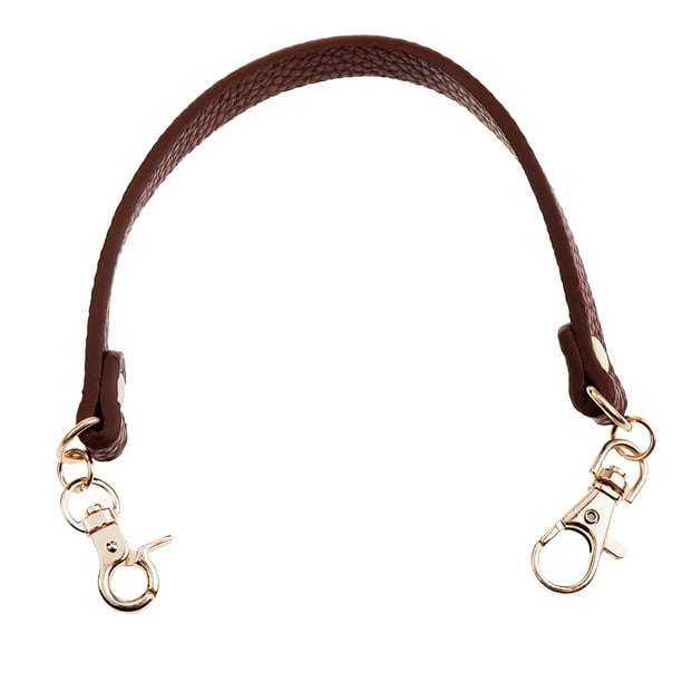 Asa corta desmontable de piel sintética para bolso, bolso, bolso de mano, cinturón, correa, cadena café