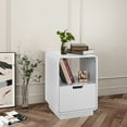 thumbnail image 4 of eHemco Contemporary Side Table End Table with Storage Drawer, White, 22.8H x 15.7W x 15D inches, 4 of 8