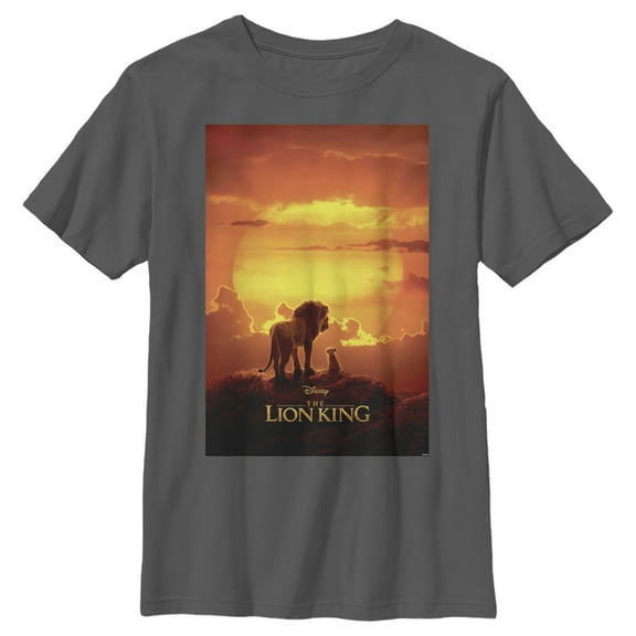 Boy's Lion King Pride Rock Movie Poster Graphic Tee Charcoal Large