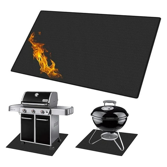 Under Grill Mat 36x60 Inches, Fireproof BBQ Mat for Outdoor Grill, Oil Proof Patio Mat, Deck & Patio Protector