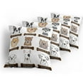 thumbnail image 5 of Ambesonne Animal Throw Pillow Cover 4 Pack, Boston Terrier Dogs, 18", Grey Cream White, 5 of 7
