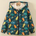 thumbnail image 5 of JAJAHO Toddler And Kids Boys Jacket With Sherpa Lining Cartoon Dinosaur Zipper Winter Coats Sizes 1-7Y, 5 of 6