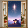 thumbnail image 5 of Religious Scene Nativity Banner Christmas Illustration Barn Design Holy Family for Holiday Celebration Indoor Decoration Church Event, 5 of 9