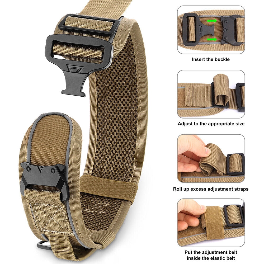 Pet Artist 2.6 Inch Wide Tactical Dog Collar with Handle Military Breathable Mesh Padded Adjustable Heavy Duty Metal Buckle