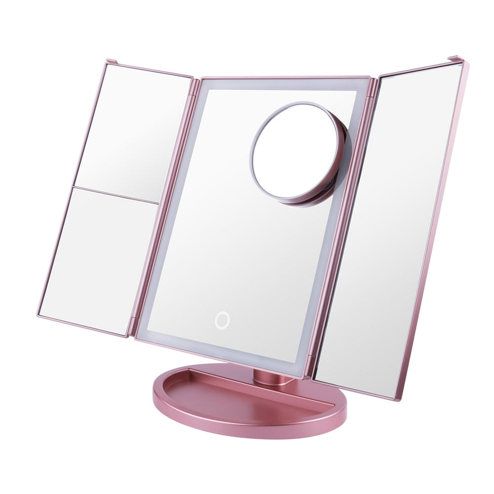 Docolor TriFold Lighted Vanity Makeup Mirror with Touch Screen 3X/2X