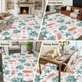 thumbnail image 6 of Coral Shell Washable Living Room Rugs 5'x8', Watercolor Pink Green Red Coral Starfish Anchor Low Pile Throw Large Area Rug Non-Slip Sturdy Edge Binding Carpet for Living Room Kitchen Office, 6 of 9