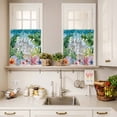 thumbnail image 4 of Kitchen Window Curtains Valance and Tier Set, Summer Beach Flower Turtle Leaf Rod Pocket Tier Curtain Valance Set, Starfish Shell Ocean Waves Light Filtering Cafe Curtains for Bedroom Living Room, 4 of 9
