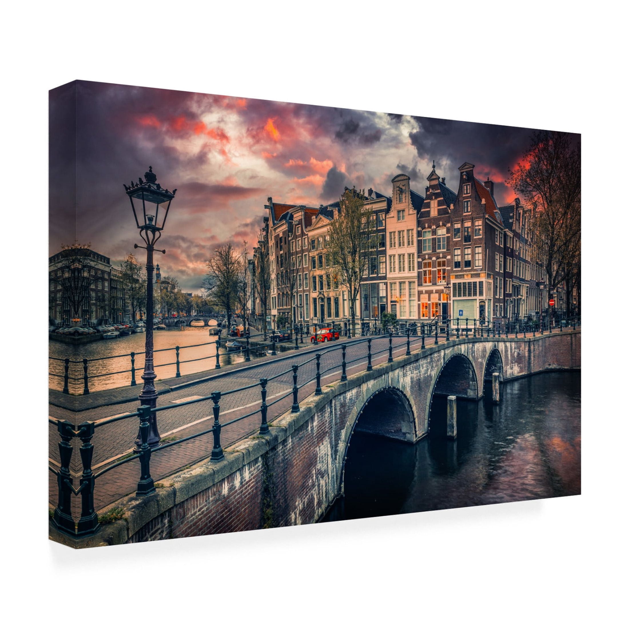 Canvas Wall Art - Adrian Popan 'Amsterdam' Wall Art for Living Room, Bedroom, or Office Décor by Trademark Fine Art - 32 x 22 Inches