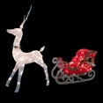 thumbnail image 3 of Northlight 51" Lighted White Reindeer with Sleigh Christmas Decoration, 3 of 6