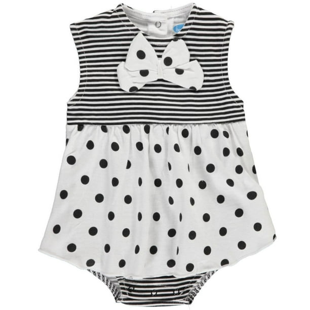 Bon Bebe Bon Bebe Baby Girls Contrast Bow Dress Bodysuit Combo Black White 3 6 Months Walmart Com Walmart Com