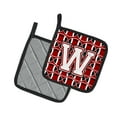 thumbnail image 2 of Letter W Football Cardinal and White Pair of Pot Holders, 2 of 2