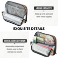 thumbnail image 5 of Standing Pencil Case with Base Large Capacity Stationery Pouch Pen Bag with Zipper for Women Men Green-clad Snowman, 5 of 7