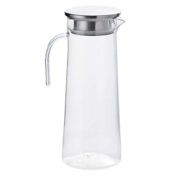 Glass Teapot Clear Water Pitcher Water Pitcher Drinking Pitcher with Lid Cold Water Carafe Water Jug Tea Kettle for Beverage Tea Use Silver