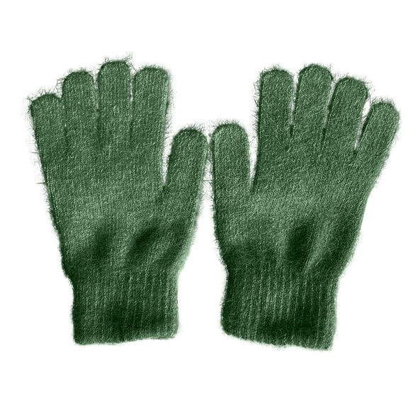 asdoklhq Womens Gloves Winter Winter Casual Warm Furry Winter Gloves for Couples Green Free Size