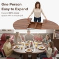 thumbnail image 3 of Advwin 59" Extendable Round Dining Table for 4–8, Modern Wood Oval Kitchen Table with Storage Shelf, Space-Saving Expandable Circle Dinner Table for Dining Room, Walnut, 3 of 9