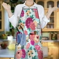 thumbnail image 6 of Pioneer Flower Floral Print Pattern Apron-Garden Aprons for Women with Pockets-Cotton Linen Waterproof Kitchen Cooking Gardening Aprons Adjustable for Kitchen,Cooking,BBQ and Salon 33x27 Inch, 6 of 7