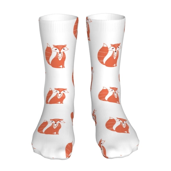 Uemuo Orange Fox for 16in Socks, Cotton Socks Sports Socks Knee High Socks Comfortable Socks For Men, Women