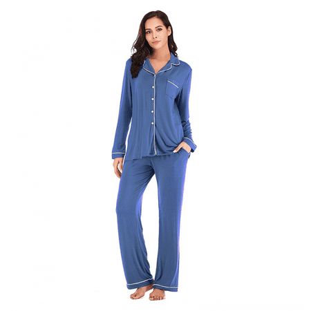 

BESTSPR Women Comfortable Modal Suit Home Long-Sleeved Long Pants Pajamas S-2XL