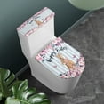 thumbnail image 2 of FKELYI Happy Easter Toilet Lid Cover 2-Piece Washable Floral Butterfly Pink Bathroom Dust Cover Durable Toilet Seat and Tank Lid Cover Set, 2 of 6