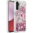 thumbnail image 3 of Phone Case for Samsung Galaxy A14 5G,Shockproof Clear Quicksand Glitter Flowing Liquid with Bling Diamond Ring Stand,Cute Women Girls Case for Galaxy A14 4G/5G 6.6'' LS-Rose Gold, 3 of 14