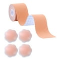 thumbnail image 5 of Breast Tape Push Up Chest Lifting Tape Roll with Invisible Flower Nipple Cover Pads Silicone Pasties Set, 5 of 8