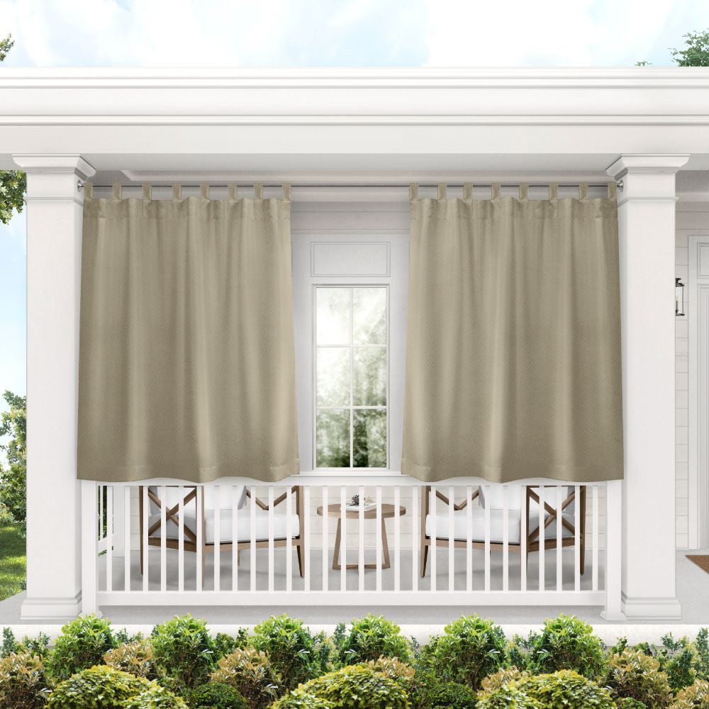 Exclusive Home Curtains Indoor/Outdoor Solid Cabana Tab Top Curtain