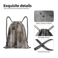 thumbnail image 6 of Bingfone Wooden Texture Drawstrings Backpacks Bags For Men Women Gym Drawstrings Bag, 6 of 9