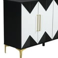 thumbnail image 4 of Contemporary Storage Sideboard With Triangular Pattern - Spacious & Versatile Four-door Cabinet Contrast Colors Space Stylish, 4 of 6