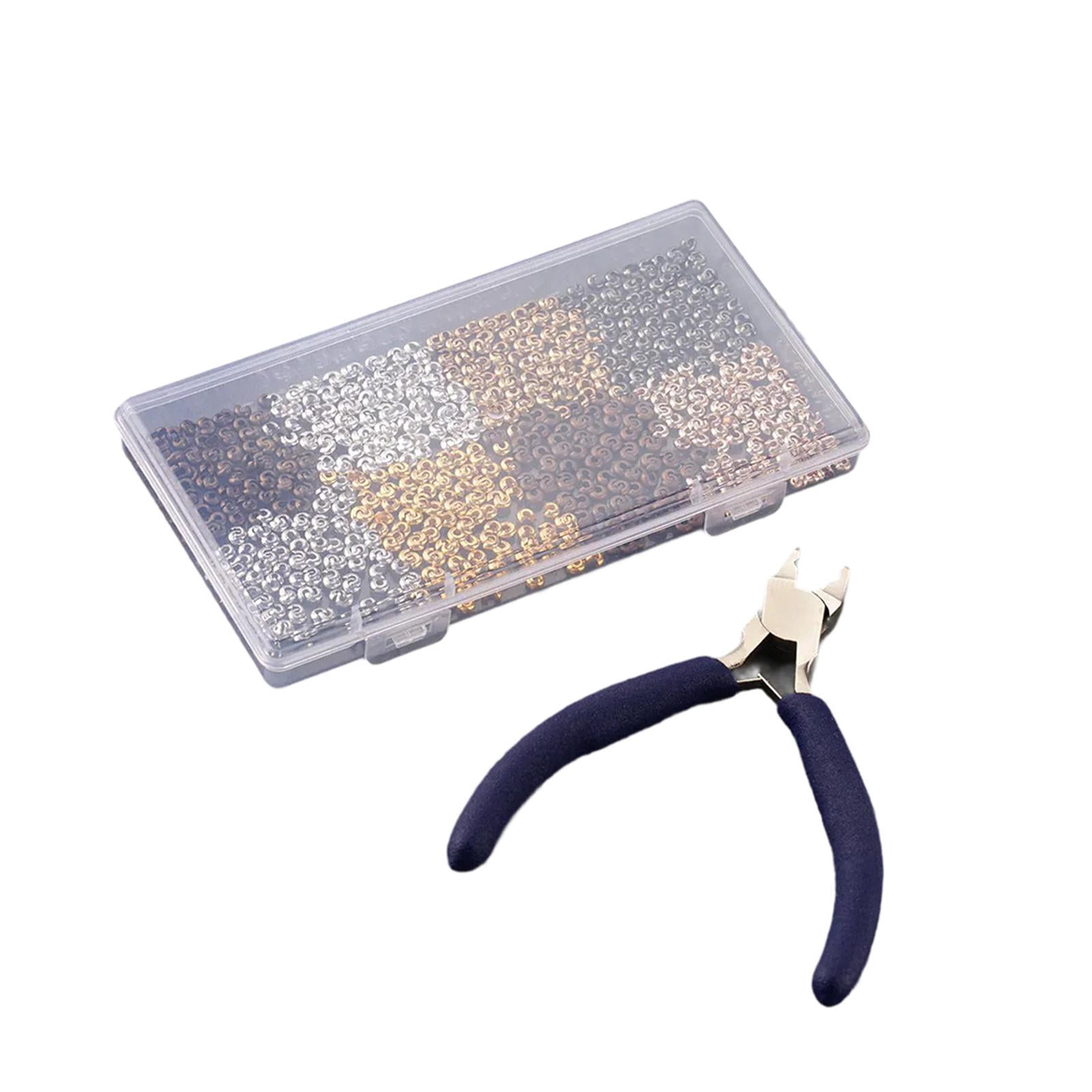 Milageto 800 Pieces Crimp Beads Covers, 3mm Crimping Beads, Tube Crimp Beads with Pilers,