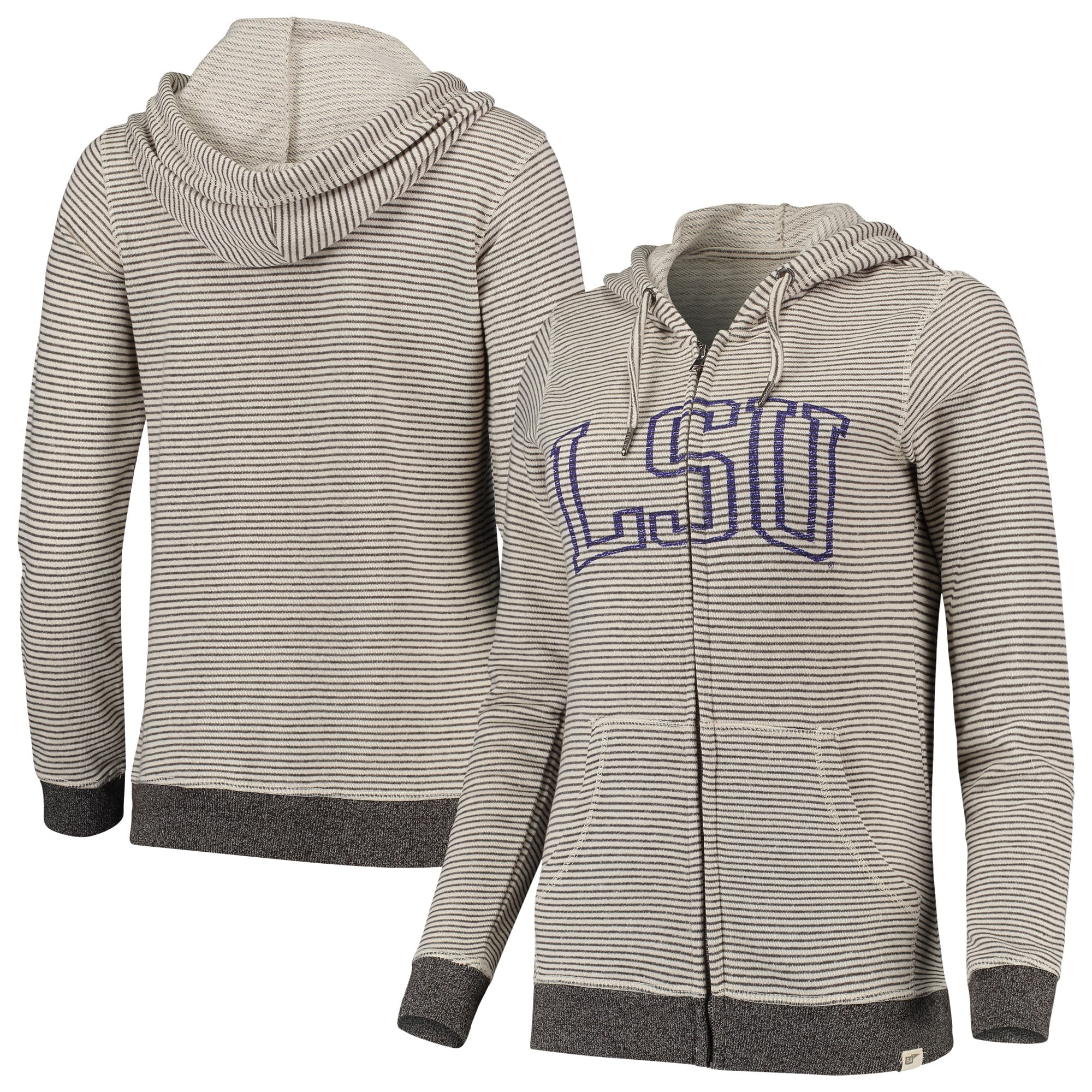 LSU Tigers Blue 84 Women's Wordmark FullZip Hoodie Cream