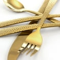 thumbnail image 4 of MegaChef Baily 20 Piece Flatware Utensil Set, Stainless Steel Silverware Metal Service for 4 in Gold, 4 of 6