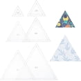 thumbnail image 1 of Juego de 6 plantillas triangulares para acolchado a mano alzada, reglas acrílicas transparentes para acolchado a máquina, diseños DIY para acolchar camisetas., 1 of 9