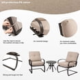 thumbnail image 5 of Walsunny 4 Pieces Outdoor Metal Patio Furniture Conversation Sets with 2 Chairs, All-Weather Bistro Conversation Loveseat, 1 Metal Coffee Table and Plush Cushions, Khaki, 5 of 10