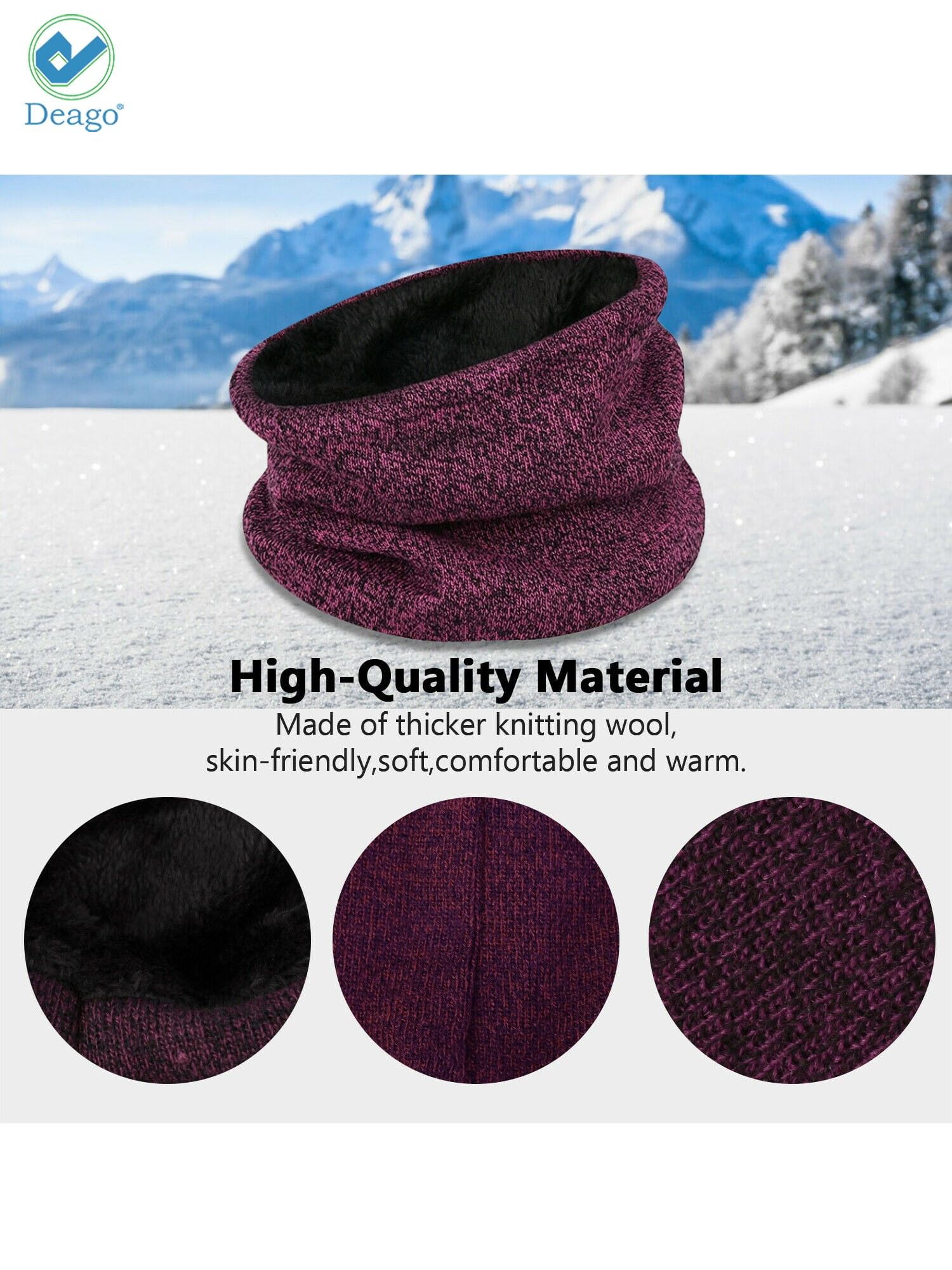 Winter Beanie Hat Scarf Touchscreen Gloves Set for Men and Women, Beanie  Gloves Neck Warmer Set with Warm Knit Fleece Lined