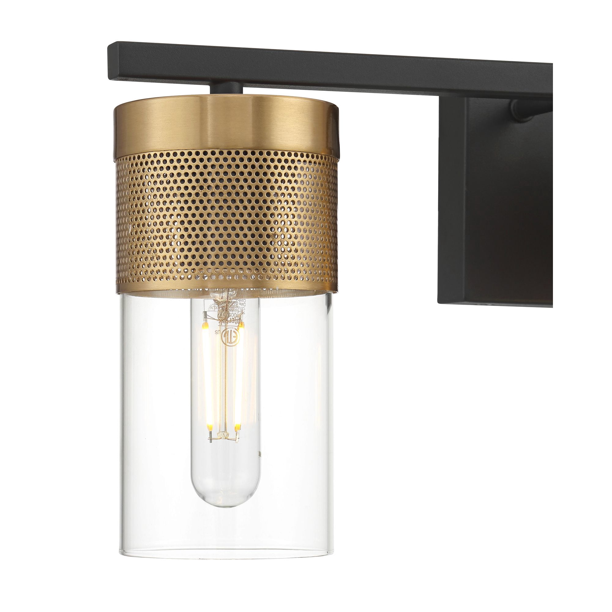 Possini Euro Design Berlin 23 1/2" High Modern 3 Light Bathroom Vanity Wall Lamp Light Fixture Mount Hardwired Black and Gold