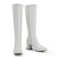 thumbnail image 4 of BURUDANI Women Square-Toe Chunky Knee-High Gogo Boots Wide-Calf Fit, 4 of 6