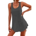 thumbnail image 3 of Trajes de Baño para Mujer, Vestidos de Playa Básicos, Sin Mangas, con Cuello en U, para Playa Gris XL, 3 of 9
