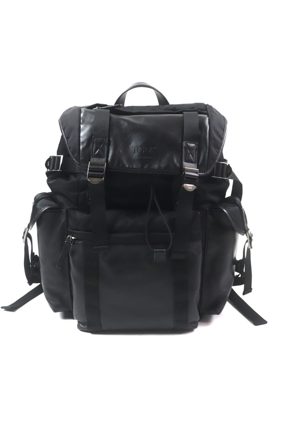Pre-Owned TOD'S XBMTRKG0300SPFB999 Medium Fabric and Leather Backpack with Engraved Logo,...