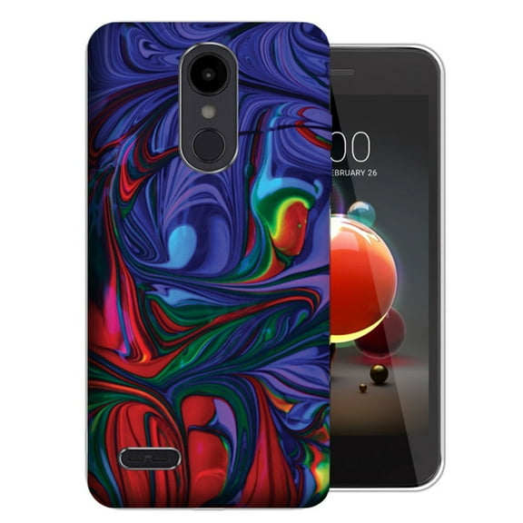MUNDAZE LG Aristo 3 / 2 / Tribute Dynasty / Zone 4 Purple Red Oil Paint Design TPU Gel Phone Case Cover