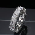 thumbnail image 3 of Silvago Jewel 3 Ct Pear Cut Lab Created Simulated Diamond - 14K White Gold Over Ring - Sweeping Engagement Bypass Ring For Women's - Halo Wedding Anniversary Gift Ring For Her - Engraved Ring for Her, 3 of 8