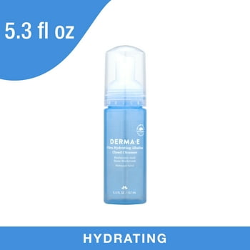 DERMA E Ultra Hydrating Alkaline Cloud Facial  with Hyaluronic , Vegan Skin Care, 6 oz