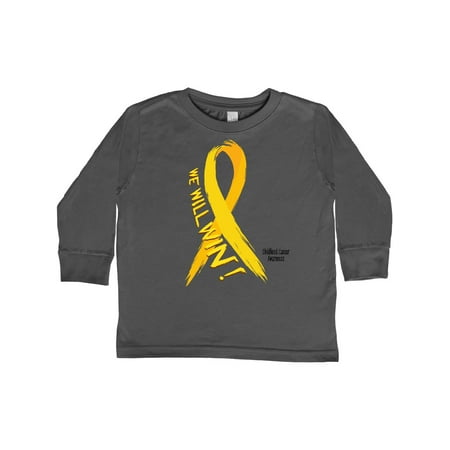 

Inktastic We Will Win Against Childhood Cancer with Yellow Ribbon Gift Toddler Boy or Toddler Girl Long Sleeve T-Shirt