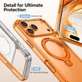 thumbnail image 4 of VENINGO Magnetic for iPhone 17 Pro Case with 360 ° Rotatable Stand Compatible with Mag-safe,Clear Shock Resistant Slip Resistant Case for iPhone 17 Pro 6.3", Orange, 4 of 7