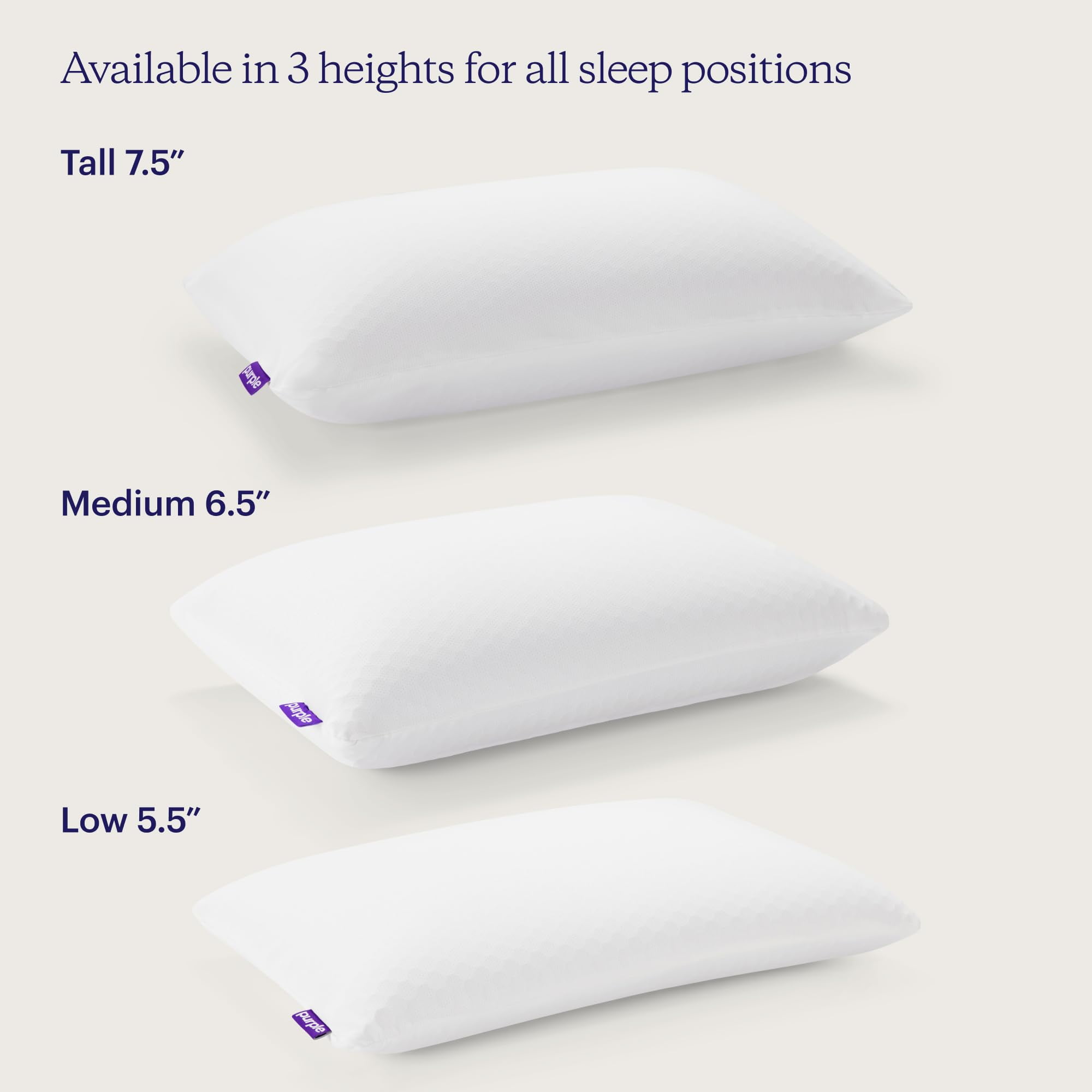 Purple Harmony Pillow | The Greatest Pillow Ever Invented, Hex Grid, No Pressure Support, Stays Cool, Good Housekeeping Award Winning Pillow (Tall)