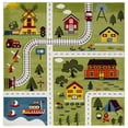 thumbnail image 2 of SAFAVIEH Carousel Kids Railroad Town Area Rug, Green/Beige, 6'7" x 6'7" Square, 2 of 11