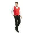 thumbnail image 5 of 5 Packs Unisex Waiter Uniform Vest Bartender Waitress Botton Workwear with Pockets for Men Women-Red-S, 5 of 7
