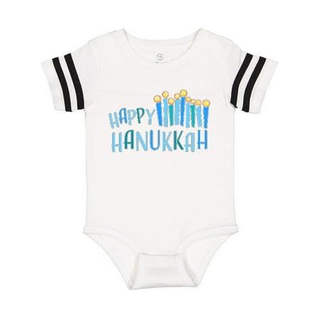 

Inktastic Happy Hanukkah with candles Gift Baby Boy or Baby Girl Bodysuit